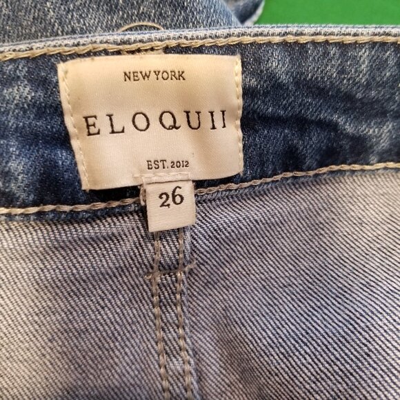 Eloquii Womens Plus Size 26 Jeans Crop Pockets Straight Leg Stretch - Picture 6 of 8